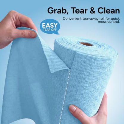 Microfiber Cleaning Cloth Roll (75 Count (Pack of 1) / Blue)