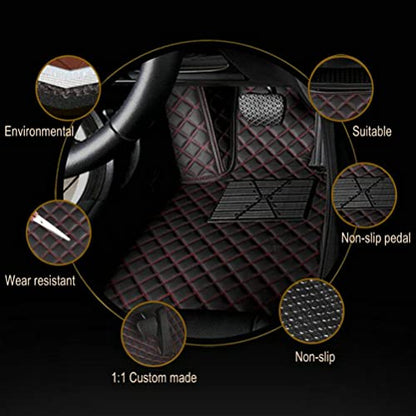 Customization Floor Mats and Cargo Mats are Suitable for 99% of Cars (Black red mats / 3D Floor Mats)