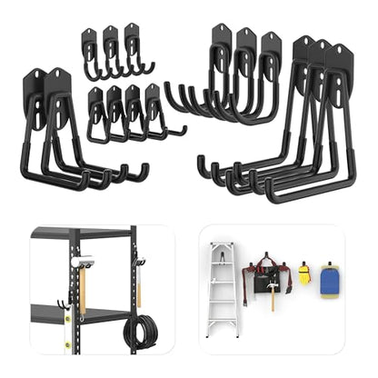 15 PCS Garage Storage Hooks (Black)