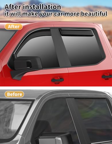 in Channel Extra Durable Rain Guards for Chevy Silverado (2019-2026 Chevy Silverado/GMC Sierra1500 Crew Cab)