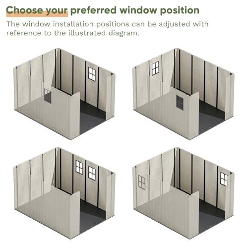 8x10 FT Resin Outdoor Storage Shed with Floor (Beige / 8 X 10 FT)