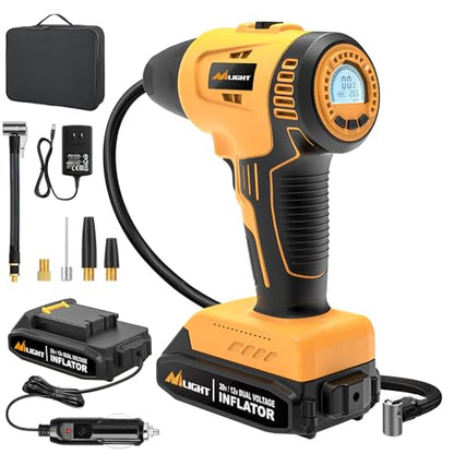 Cordless Tire Inflator 150PSI 20V (Ac/DC Handheld Tire Inflator)