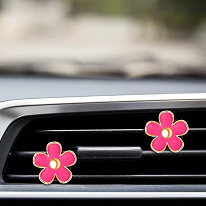 6 Pcs Daisy Vent Clips for Car (Red, / Pack of 6 (2.5 cm, 3 cm, 3.3 cm))