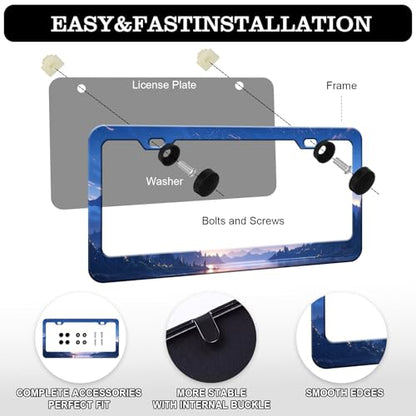 Starry Sky Mountain License Plate Frames (Starry Sky Mountain)