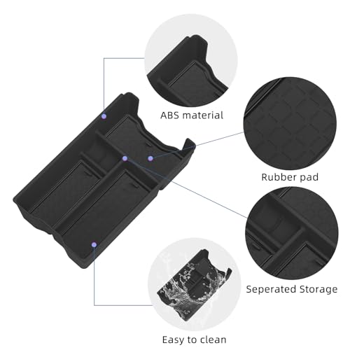 Center Console Organizer for Toyota RAV4 2026 Central Control Armrest Storage Box Insert Tray ABS Interior Auto Accessories Black (26RAV4 BOX)