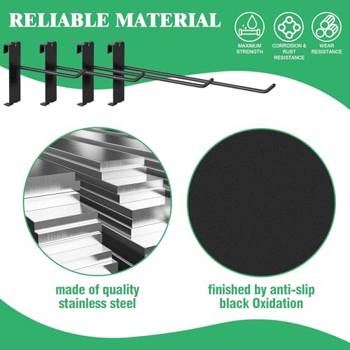 40Pcs 4" 6" 8" 10" Gridwall Display Hooks Assortment Set (4" 6" 8" 10" / Black)
