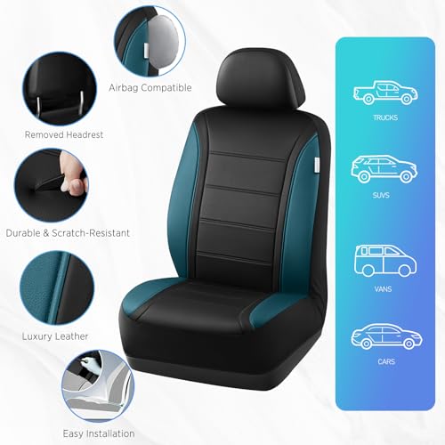 Leather Seat Covers (Blue Front)