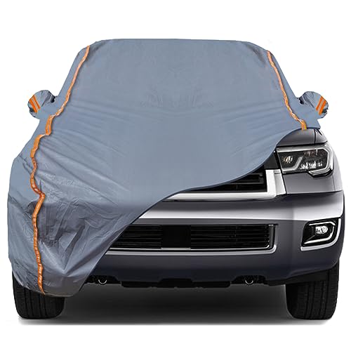 6 Layers PEVA Premium Full Car Cover Fit for SUVs MPV Pickup Sedan hatchback Rain and snow protection (Surrounding reflective strip / SUV-2XL ( Fit for SUV 201"- 211" ))
