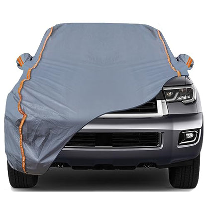 6 Layers PEVA Premium Full Car Cover Fit for SUVs MPV Pickup Sedan hatchback Rain and snow protection (Surrounding reflective strip / SUV-2XL ( Fit for SUV 201"- 211" ))