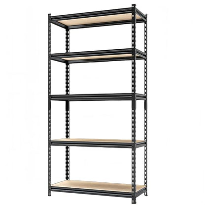 Storage Shelves Garage Shelving Heavy Duty 5 Tier Metal Shelving Units for Storage Adjustable Utility Shelf Rack for Kitchen Warehouse Basement 28" W x 11.8" D x 59.8" H (5T 28" W x 11.8" D x 59.8" H)