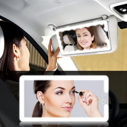 Car Visor Vanity Mirror with Light (White / (1pcs))