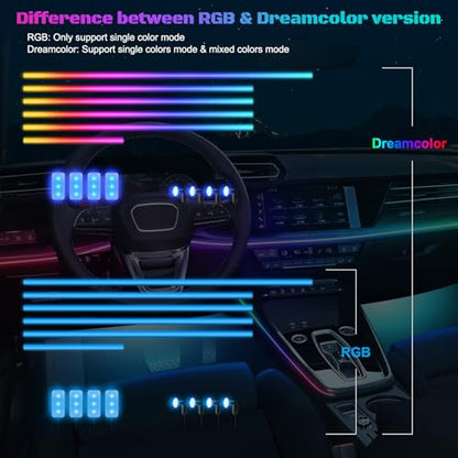 Dreamcolor Acrylic Interior Car LED Strip Light with Wireless APP (Dreamcolor 14 in 1)