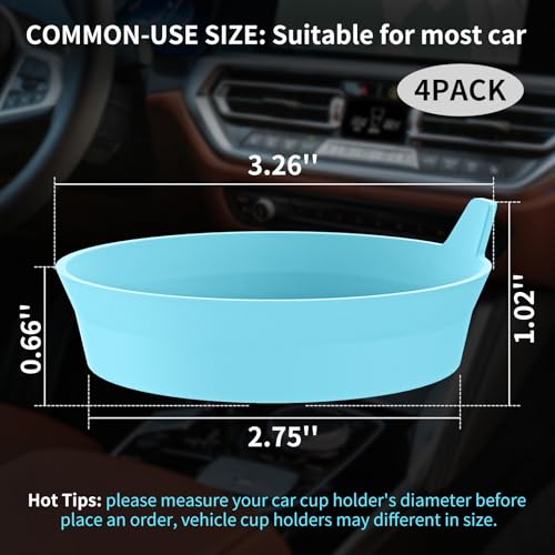 Car Cup Holder Coasters [4 Pack] Silicone Cups Mats (4pack-sky Blue)