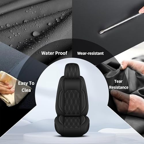 Full Set Waterproof Leather Seat Covers for Toyota Camry 2002 (#067 Black / 3.Camry-5 Seat Covers Full Set)