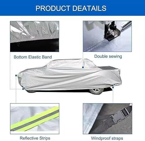 Waterproof Pickup Truck Cover All Weather (Truck XXL up to 250", Max Cab Length 156" / silver)
