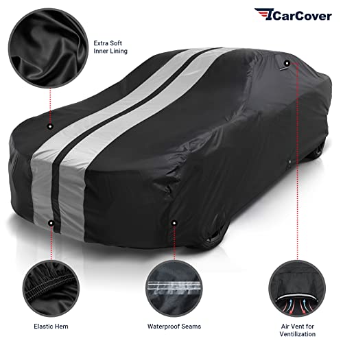 Car Cover All Weather for 1974 (Black / Gray (Stripe) / 5. Camaro 1974-1981)
