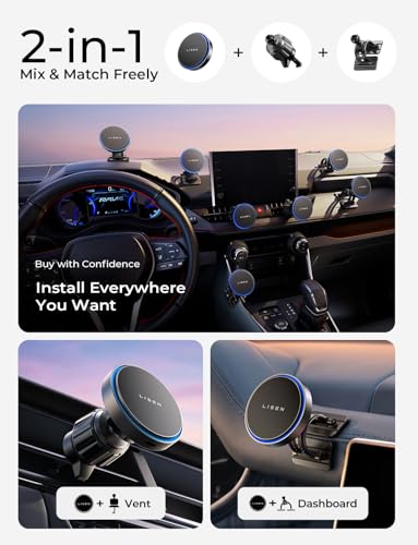 15W MagSafe Car Mount Charger (Black Gray)
