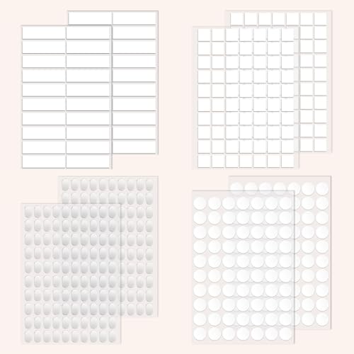 520pcs Double Sided Tape Wall Nano Sticky Dots Mounting Putty Two Sided Adhesive Strong Sticky Tack Multi (0.8 inch / Round 140, strips 40, square 140, oval 200)