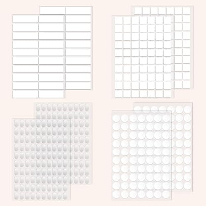 520pcs Double Sided Tape Wall Nano Sticky Dots Mounting Putty Two Sided Adhesive Strong Sticky Tack Multi (0.8 inch / Round 140, strips 40, square 140, oval 200)