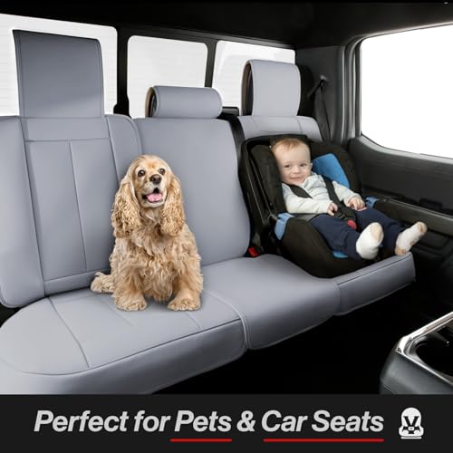 Premium Custom Fit Truck Car Seat Covers Full Set Seat Waterproof (X60 (See Vehicle Size Chart) / Full Set - Gray)