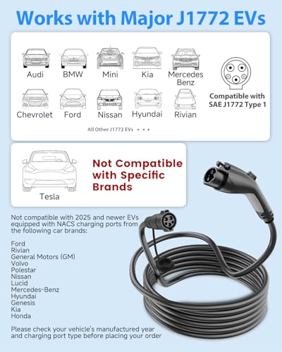 J1772 EV Charger Extension Cable (40Amp-21FT)