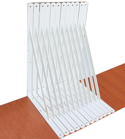 12 Pack L20 x H 12" White Heavy Duty Shelf Brackets with Screws Metal Shelf Brackets Shelf Support Angle Brackets for Shelves L Brackets Heavy Duty Floating Shelf (12 Pack-White / 20''x12'')