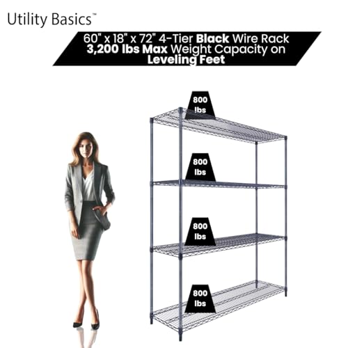 NSF Commercial 4 (60"18"x72" 4-Tier / Black)