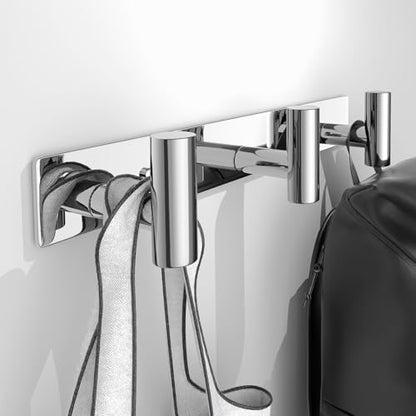 Wall Mounted Coat Rack ("T" Shape 3 Hooks - 1 Pack / Glossy)