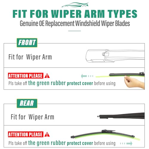 Windshield Wiper Blades Replacement for Mercedes Benz GLA250 (24"+19"+12")