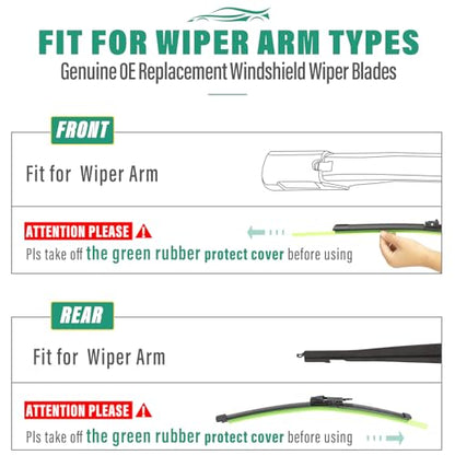 Windshield Wiper Blades Replacement for Mercedes Benz GLA250 (24"+19"+12")