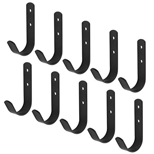 10 Pack Black Steel J Hook