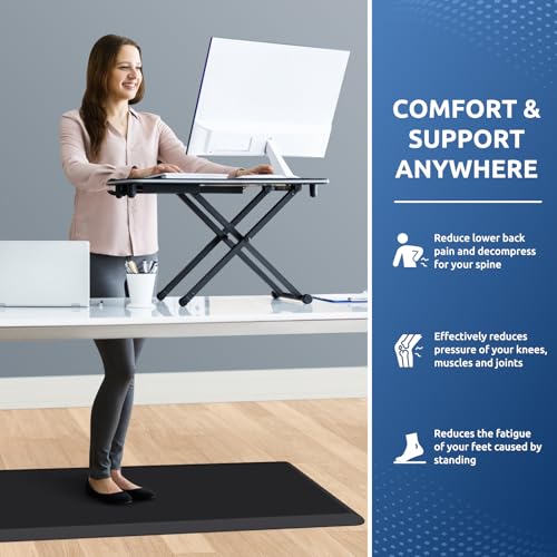 0.8" Thick Kitchen Mat Cushioned Anti Fatigue Rug Comfort Floor Mats (Black / 39"L x 20"W x 0.8"Th)