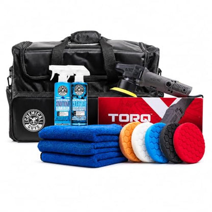 TORQX Dual Action Polisher Detailing Kit with Bag (13 ITEM KIT)