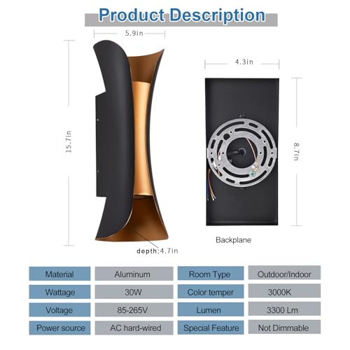 LED Outdoor Wall Light (15.7in)