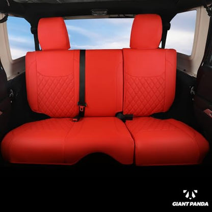 Wrangler JK Seat Covers Custom Fit for Jeep Wrangler (Red / 13-17 JK 4 Door Full Set)