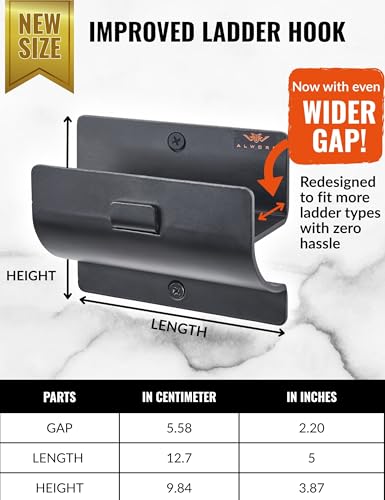 Ladder Hook Black Heavy Duty Garage Wall Hanger (Black / Single Hook)