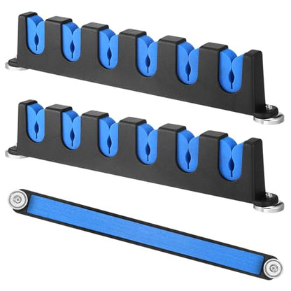 2 Pcs Magnetic Fishing Rod Holder for Car Fishing Pole Rack Vertical Rod Storage Holders for Truck Bed Boat Wall Garage Door (Blue / 6 Rods)