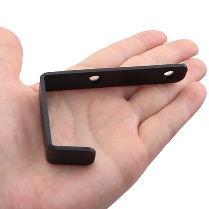 2PCS 82.5x45.5mm Black Metal Wall Mounted 2 Holes J Hook with Screws for Hanging Hat