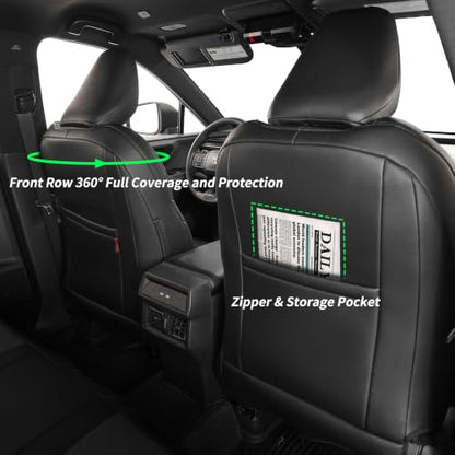 Camry Car Seat Covers Custom for Toyota 2025 2026 Camry (Leatherette(Black&Carbon Fiber) / 2025-2026 Camry Hybrid (XLE/XSE))