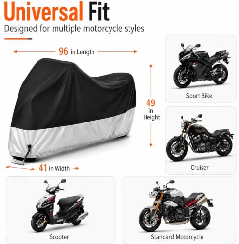 Motorcycle Cover Waterproof Outdoor with Lock (us-2xl)