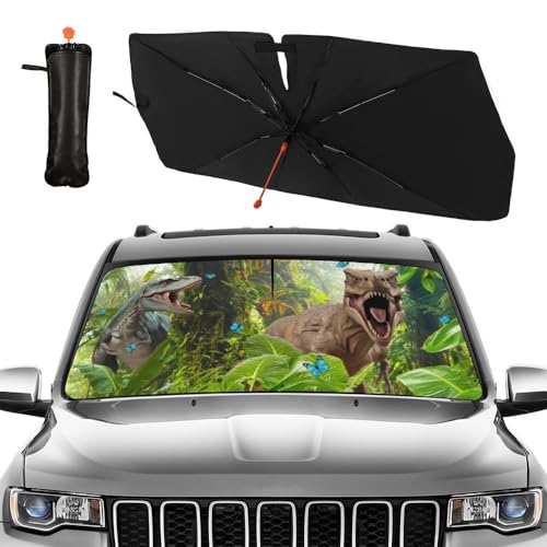 Funny Animal Car Windshield Sun Shade Umbrella (dinosaur-1)
