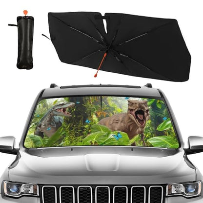 Funny Animal Car Windshield Sun Shade Umbrella (dinosaur-1)