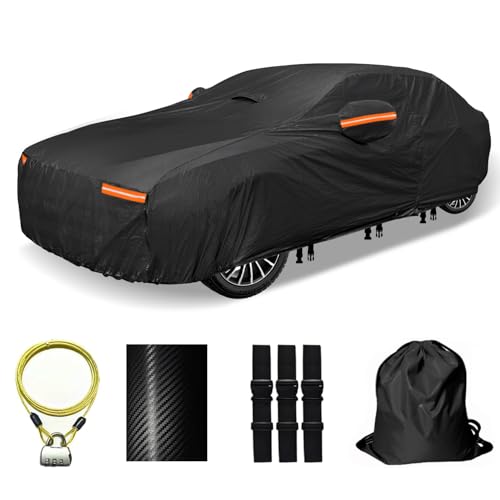 30 Layers Car Cover for Automobiles All Weather Waterproof (Black / Fit Sedans 181"-190")
