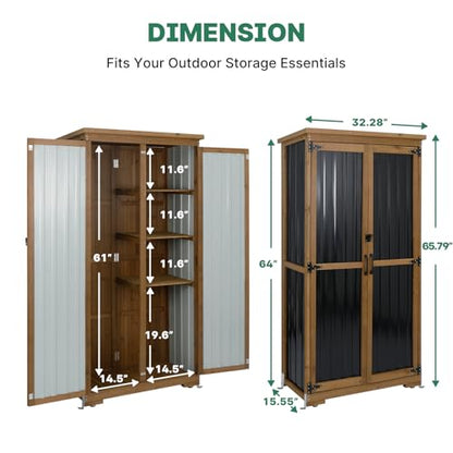 Outdoor Storage Cabinet (Black / 32" x 16" x 66")