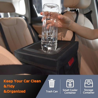 Leakproof Car Trash Can with Lid Hanging Soft Silicone Garbage Bin (Vehicle Trash Can)