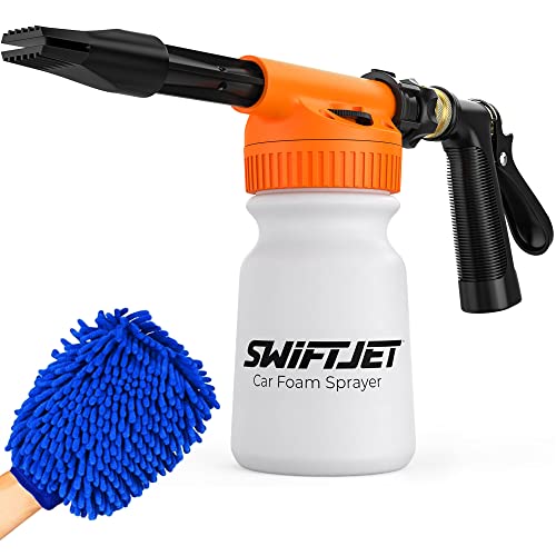 Car Wash Foam Gun + Microfiber Wash Mitt (Orange Foam Gun with Mitt)