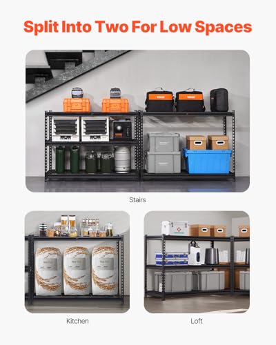 Storage Shelves (Black / 20" D x 48" W x 72" H)
