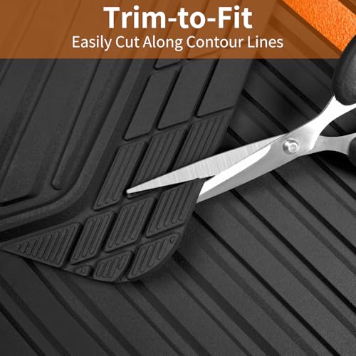Heavy Duty Rubber Car Mats Metallic (Black Orange)