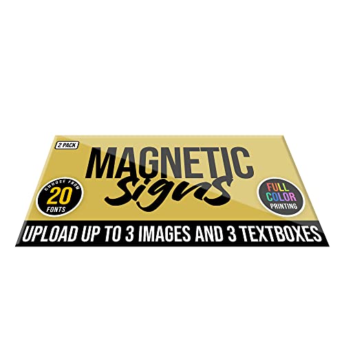 2-Pack,12"x24" Custom Magnet Signs in Full Color for Business and Advertising, 30 mil Customized Vinyl Car Magnets, Personalized Magnetic Sheets for Company Storefront & Vehicles (Sharp Corners) (Sharp Corners)