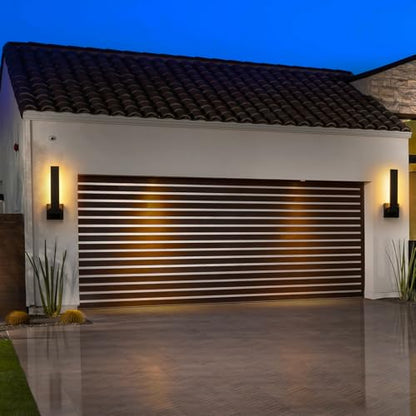 Modern Outdoor Wall Lights 15.5" LED Exterior Lighting Fixtures Patio Wall Lights Fixture Waterproof Outside Wall Sconces for Porch Yard Front Door Garage (Black / 15.5 inch-1 Pack)